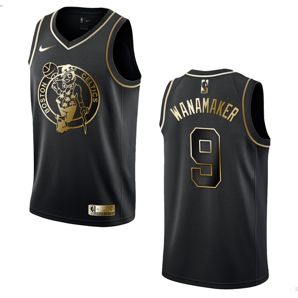 Men's Boston Celtics Brad Wanamaker #9 Black Golden Edition Jersey 2401FVML